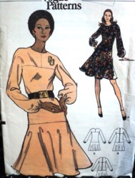 8398 EZ VOGUE LOW WAIST LS BIAS SWING DRESS PATTERN 12 34